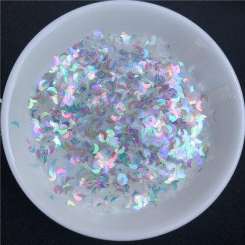 10g/Pack Ultrathin 3mm Moon Shape Sequins for Nail art PET Colorful Paillettes Sequin Wedding Craft Decoration confetti