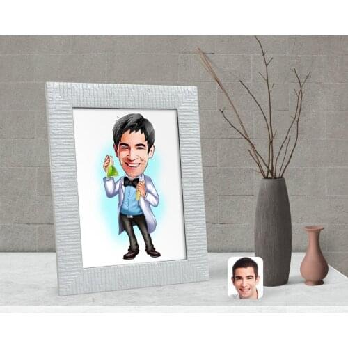 Personalized Men 'S Chemist Caricature Of Decorative Çerçeve-2