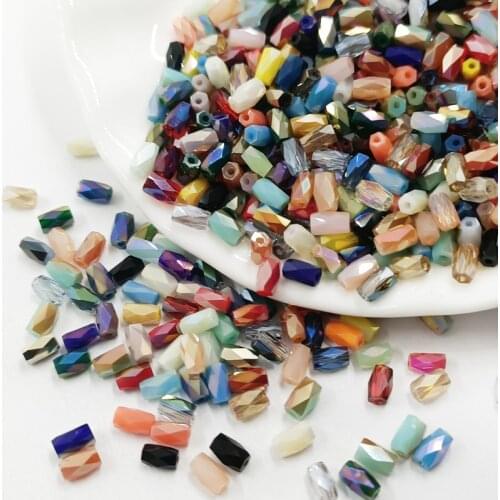 2x4mm/4x6mmFacet glass beads coated beads loose glass beads making for jewelry bracelets or necklace