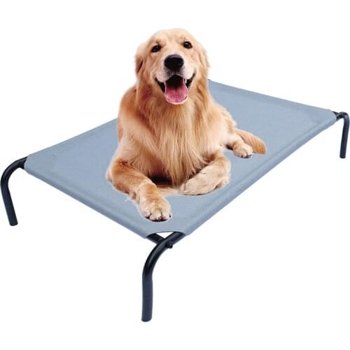 Heavy Duty Steel-Framed Portable Elevated Pet Bed, Elevated Cooling Pet Cot