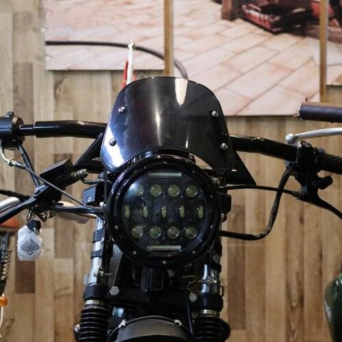 Wind Deflector Windscreen 5-7 inch Motorcycle Headlight Windshield Universal for Honda Kawasaki Suzuki