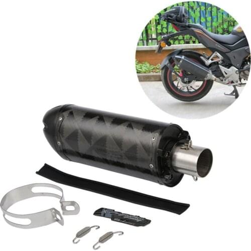 Carbon Fiber Motorcycle Exhaust Muffler Pipe For Universal Streetbikes Scooters