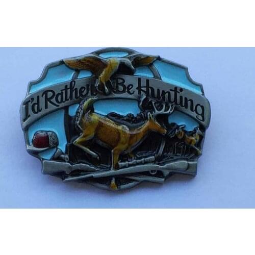 I'd Rathel Be Hunting Western belt buckles SW-BY620 suitable for 4cm wideth belt with continous stock