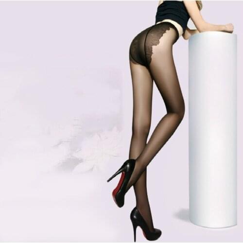 Women Summer Transparent And Durable Bikini Pattern Pantyhose Ultra thin Tuck Hip With Thin Sexy Tights Black Coffee Skin Gray