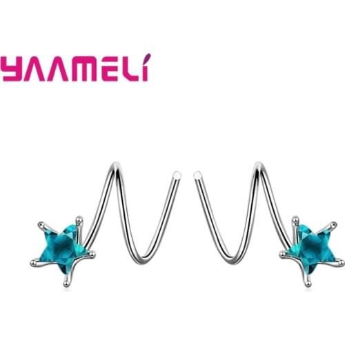 Different Design Prevailing Genuine 925 Sterling Silver Charming AAA+ Cubic Zirconia Earrings For Women Accessories