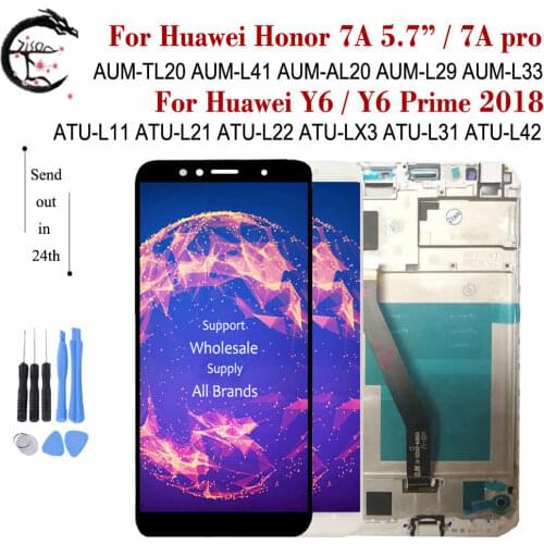 LCD With Frame For Huawei Honor 7A Pro 5.7" AUM-L29 AUM L41 L33 Display Screen Touch Digitizer Y6 Prime 2018 ATU L21 L22 L11 LX3