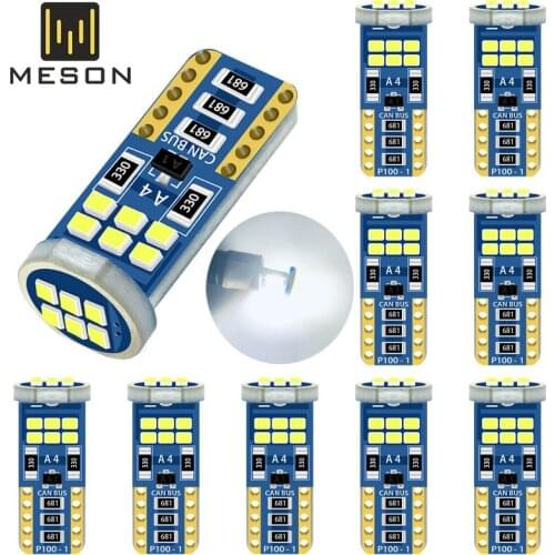 10Pcs Canbus 10pcs T10 Led W5W Led 18led 2835smd LED No Error 194 168 Interior Instrument Reading Light Bulb Plate Lamp 6000K