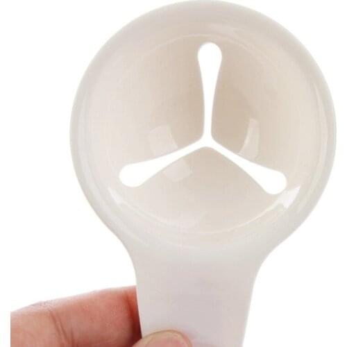 3PCS Convenient White Color Egg Yolk Separator Food Grade Plastic Egg Divider Durable Egg Extractor Filter Strainer