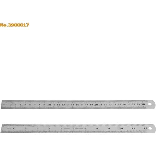30CM 12" Double Side Stainless Steel Metric Metal Ruler Pocket Pouch Measurement Drop Shipping Support