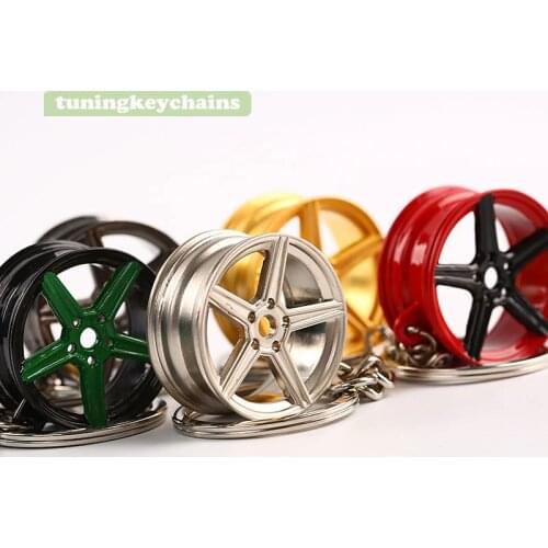 Lot 5PCS New Alloy Car Auto MB Wheel Rim Mini Keychain Key Chain Keyring Pendent KV1 Design
