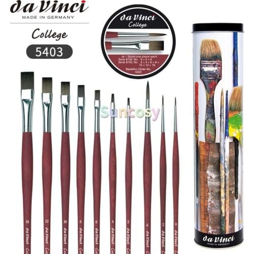 Da Vinci Acrylic Painting Acrylic Brush Gift Tin College Giftset Series 5403, Set of 10 Brushes Synthetic Fibre