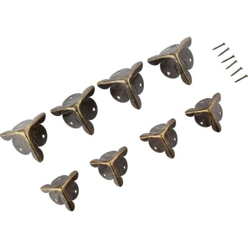 4Pcs Antique Corner Decorative Protectors Jewelry Case Wooden Box Feet Leg Corner Brackets Furniture Hardware