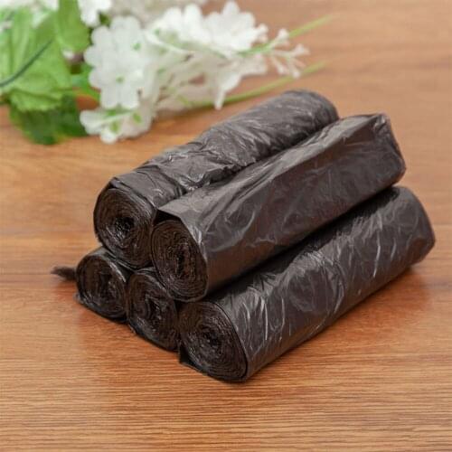 Behogar 100pcs Garbage Bags Flat Top Type Storage Bag For Home Waste Trash Bags Kitchen Point-off Disposable Color Garbage Bags