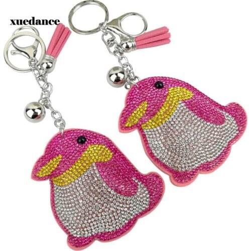 Full Crystal Rhinestone sea lion Keychain Car keyrings Womens bags Decoration Accessories horse Pendants Jewelry