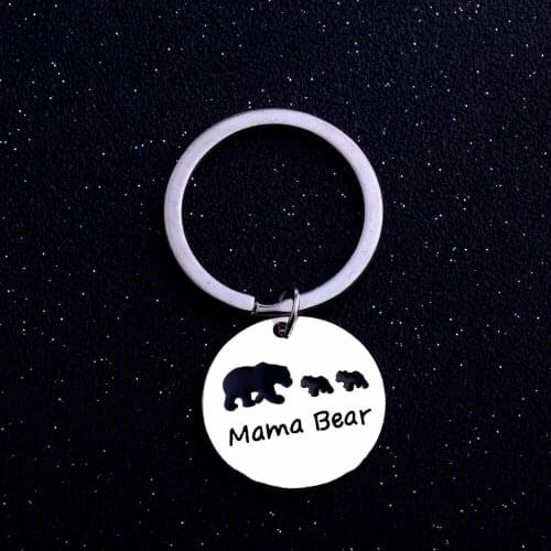 Bespmosp 12PC/Lot Mothers Day Mom Mommy Keychain Keyring Mama Bear Two Child Pendant Love Family Charm Jewelry Fashion Gifts