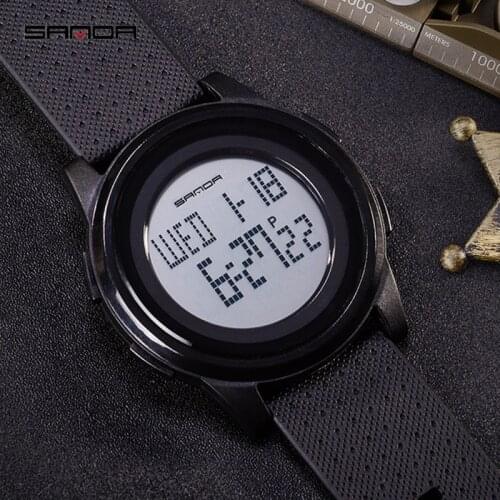 Hollow Mesh Belt Men Watches SANDA Fashion Sports Watch Shock Electronic for Women Trend Life Waterproof Led Digital Watchwrist