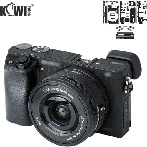 Anti-Scratch Lens & Lens Hood Skin Film Case For Sony a6000+16-50mm lens 3M Sticker Anti-Slide Grip Holder Skin Matrix Black