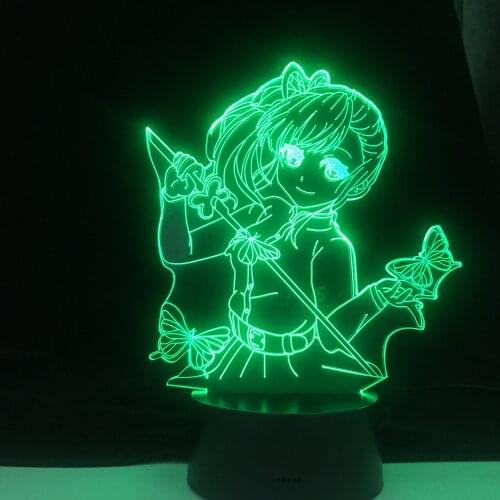 Anime Demon Slayer Tsuyuri Kanawo Figure Led Night Light for Girls Room Decor Nightlight Kimetsu No Yaiba Gift Table 3d Lamp