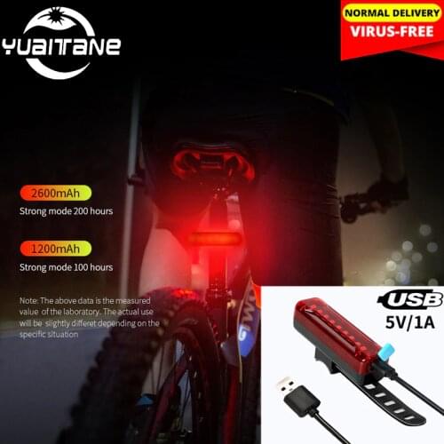 2600mAh Bicycle Light Bike Cycling Waterproof Taillight 9 LED Super Light With USB Rechargable Safety Night Riding Rear Light