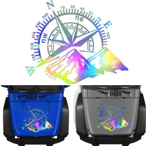 Art Design Adventure Sports Compass Car Sticker Decal Decor Mural Vinyl Covers Car Styling For Auto Engine Cover Door Window