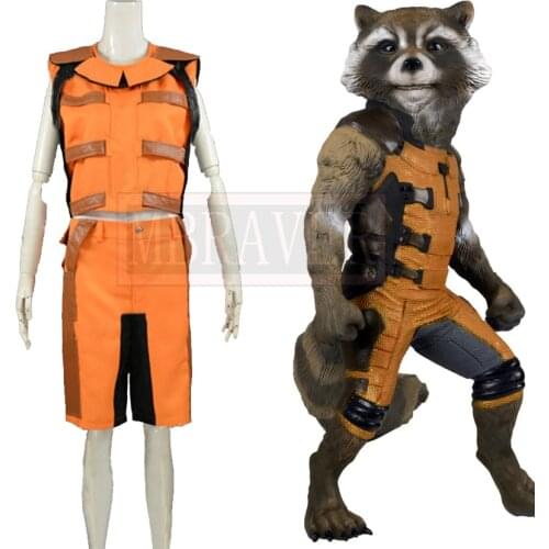 Guardians of the Galaxy Rocket Raccoon Cosplay Costume Adult Movie Halloween Outfit Custom Made Free Shipping