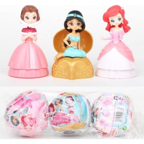Disney 3pcs/set LOL Princess Ball Dolls Elsa Anna Figures Sofia Little Mermaid Belle Tangled Set Rapunzel Girls Kids Toys Gifts
