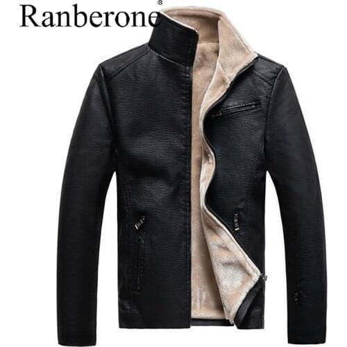 Autumn And Winter Padded Jacket Men Warm Motorcycle Coat Male Tracksuit Sportswear Mens Leather Jacket Plus Velvet Windbreakers