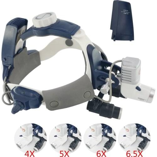 Best medical magnifier loupes with high power LED light 2 rechargeable battery 4.0X /5.0X/6.0X/6.5X for Stomatology oral ENT