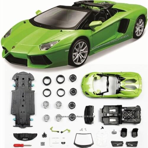 Maisto 1:24 Lamborghini AVENTADOR ROADSTER assembled DIY die-casting model car collection Gift collection toy tools