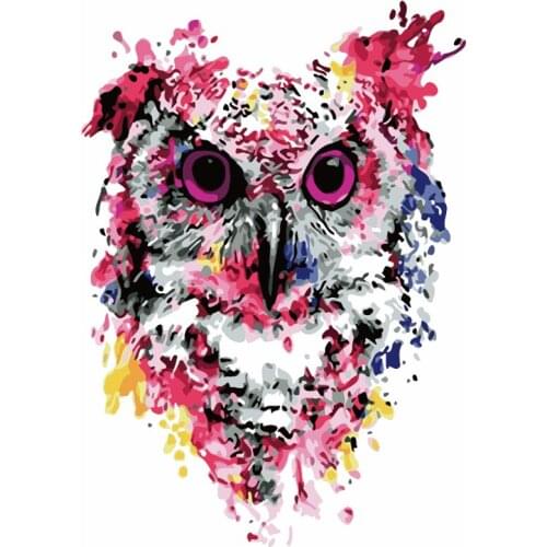 Fivecolor watercolor owl Animal DIY Drawing Painting by Numbers Lage Size Picture on Wall Decoration Children Gift 40x50 50x65cm