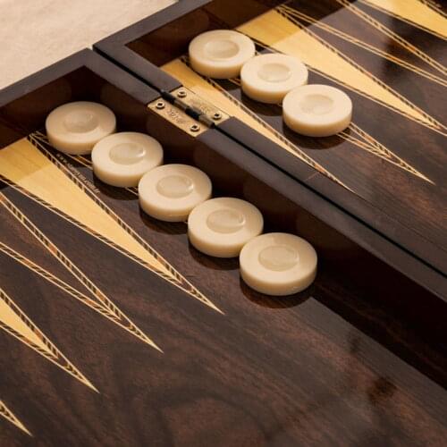 Backgammon with Checkers Outside Wooden Backgammon Board Gift for Men Chess Checker Board Game Gift for father