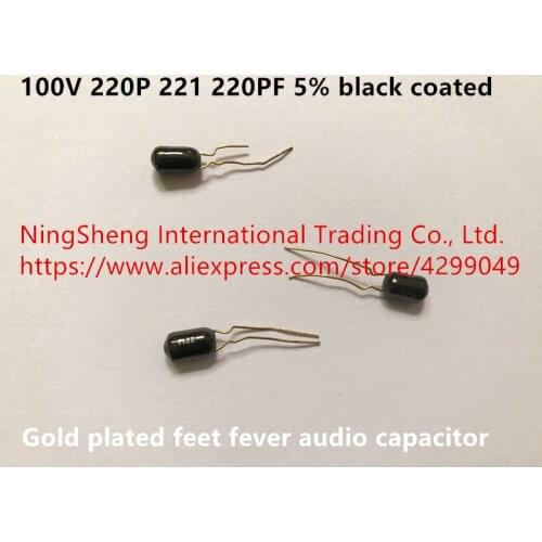 Original new 100% 100V 220P 221 220PF 5% black coated gold plated feet fever audio capacitor (Inductor)