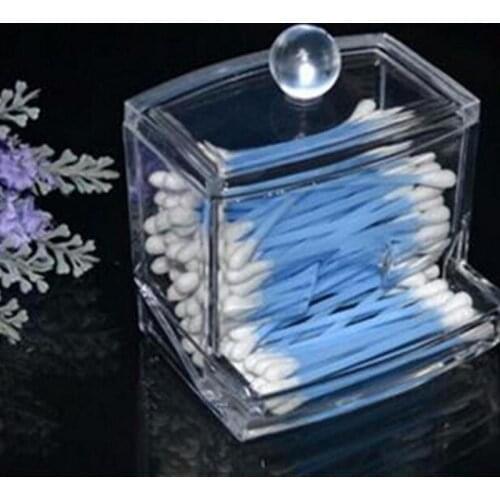 Transparent Clear Acrylic Q-tip Holder Box Cotton Swabs Stick Storage Cosmetic Makeup Case Boxes EJ870720
