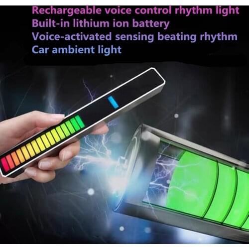 Dropship USB Charging Car RGB Voice-Activated Music Rhythm Ambient Light 32LED Sound Control Light Fancy Lighting Home Decor