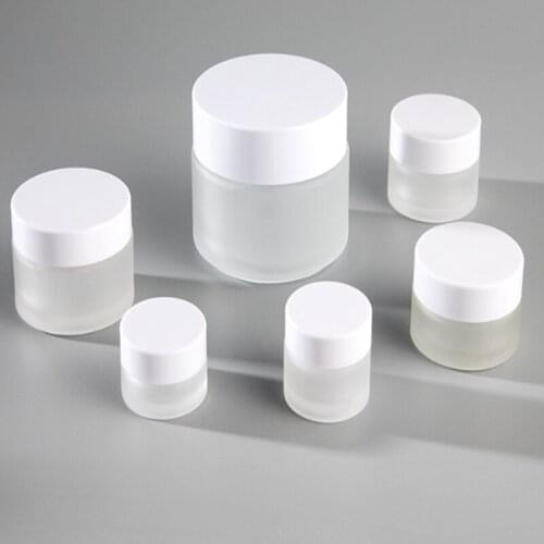 5g 10g 15g 20g 30g 50g Empty Frost Glass Cream Jar with Lids Cap Bottle Cosmetic Container