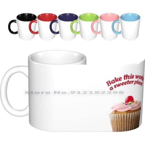 Cherry Cupcake Pattern ~ Baking Addiction Collection Ceramic Mugs Coffee Cups Milk Tea Mug Sweet Dessert Dessert Yummy