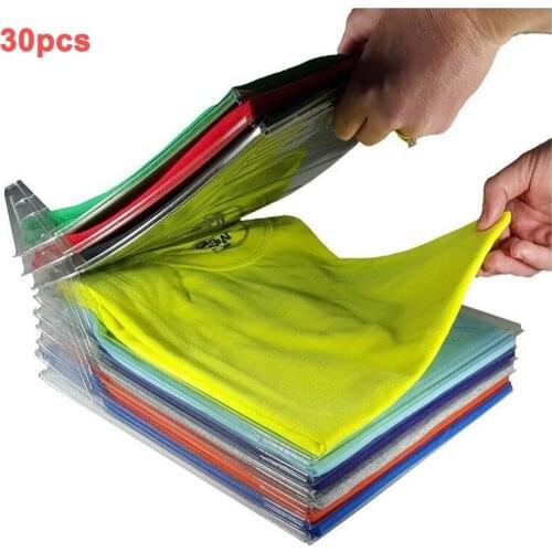 30pcs Fast Clothes Fold Board Clothing Organization Shirt Folder Travel Backpack Closet Drawer Stack Home Document Storage