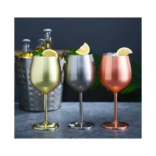 Stainless Steel Champagne Cup Wine Glass Cocktail Glass Creative Metal Wine Glass Bar Restaurant Goblet Rose Gold