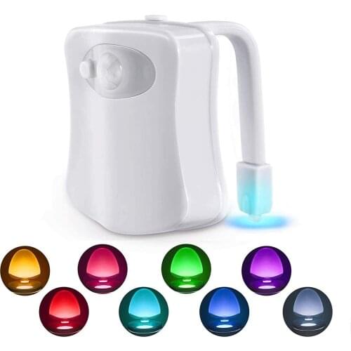 8 Color Motion Sensor Toilet Lighting LED Night Light Toilet Seat Bowl Mounted Lamp Potty Nightlight for Bathroom Children Safe