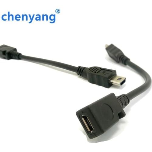 10cm micro usb Female to mini usb male 5p Extension Adapter cord Connectors Cable for mobile phone tablet mp4 Etc