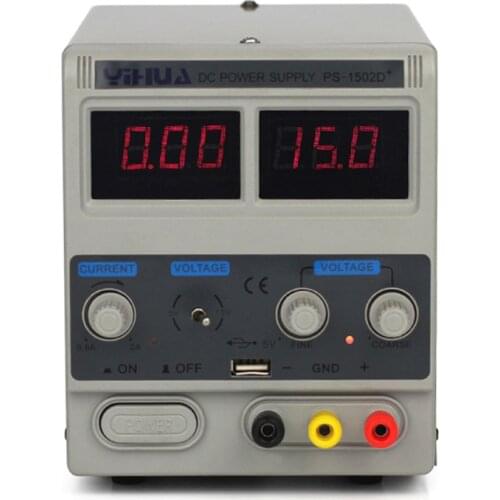YIHUA 1502D+ 15V 2A Dual Dc Regulated Power Supply Mobile Phone Repair Dedicated LED Display Test Adjust The Voltage