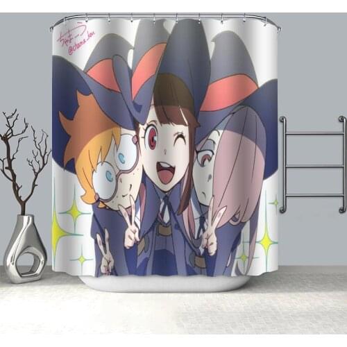 Custom Little Witch Academia Shower Curtain Modern Style Set Hook Landscape Home Decoration Bathroom Curtains Frabic Print