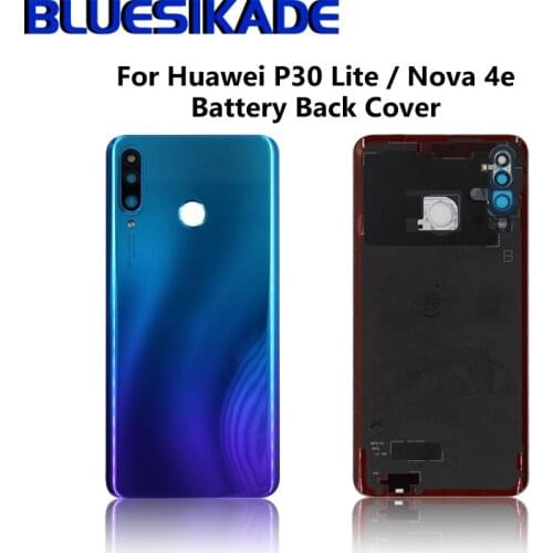 For Huawei P30 Lite Battery Cover + Camera Glass Lens 24MP / 48MP For Huawei nova 4e Back Door Replacement Repair Parts