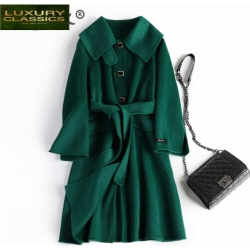 Coat Winter Female Wool Jacket Women Clothes 2021 Korean Elegant Long Woolen Coat Ladies Cashmere Abrigo Mujer Hiver A045