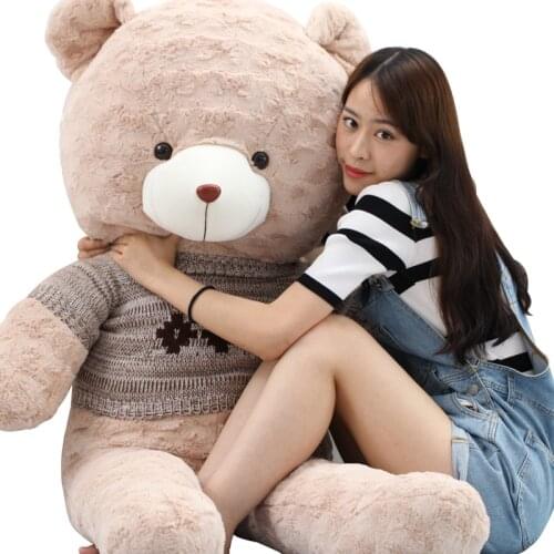 1PC Teddy Bear Plush Toys Sweater Bear 60/80CM Soft Stuffed Animals Cute Patch Bear Plush Dolls For Baby Kids Christmas Gifts