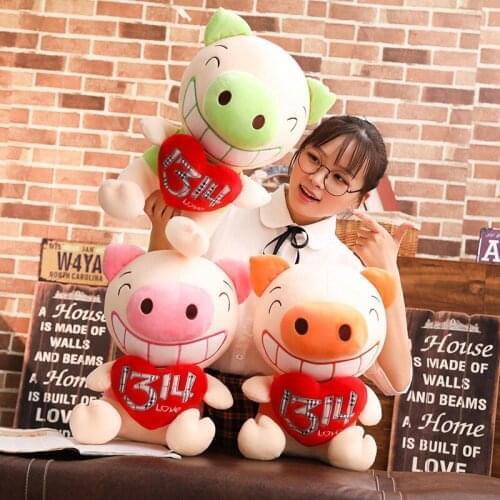 1pc Funny Piggy Plush Toy Soft Big Tooth Pig Stuffed Cartoon Animal Doll Lover Accompany Toys Girlfriends Valentines Day Gifts