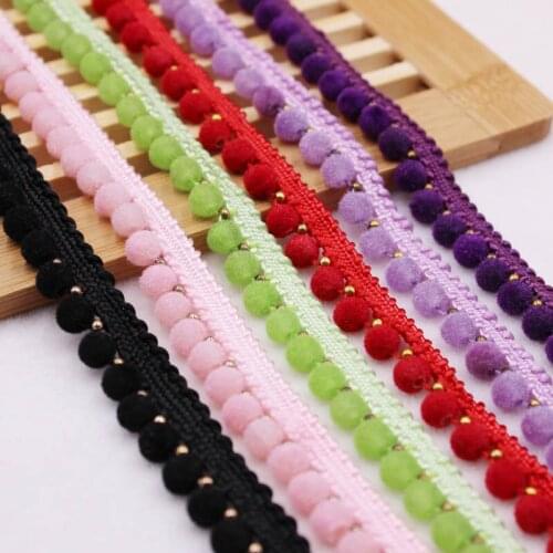 50yards Bead Pompom Ball Fringe Lace Trims Ribbon DIY Sewing Fabric Clothing Accessory Home Wedding Decoration Handmade Craft