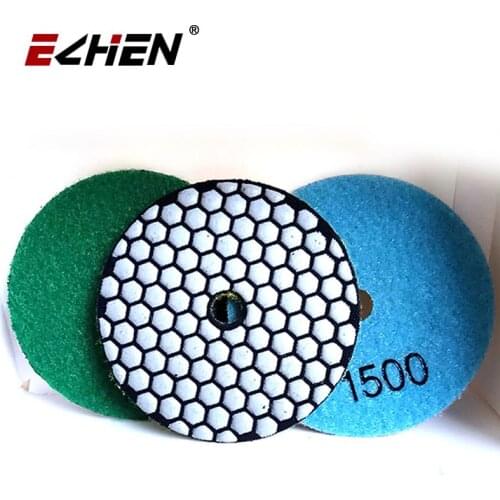 8pcs/set 4" Dry Diamond Flexible Polishing Pads With White Buffing Pad Dia 100MM Resin Bond Sanding Disc Granite Marble Concrete
