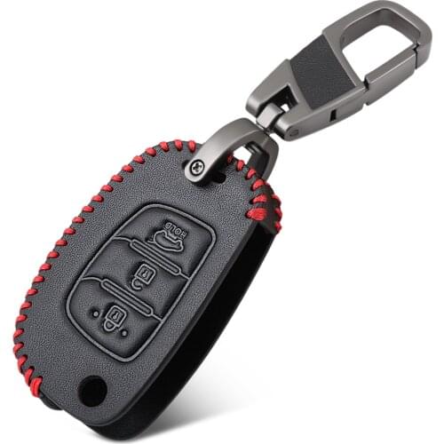 Car Leather Flip Key Cover Case Holder Protector Shell Keychain For Hyundai I10 I20 IX25 IX35 IX45 Elantra Accent Car Styling
