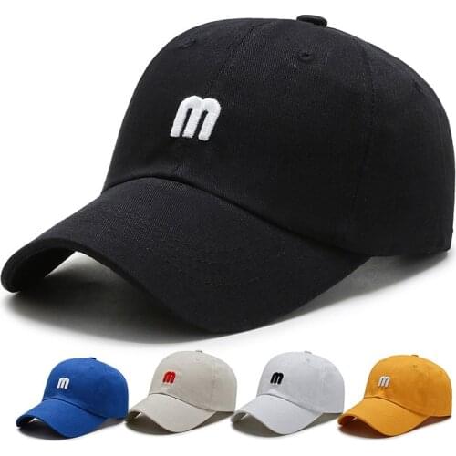 Men Women M Letter Dad Hat Solid Black Baseball Cap Cotton Fashion Unisex Embroidery Cap Hats Bone Snapback Caps